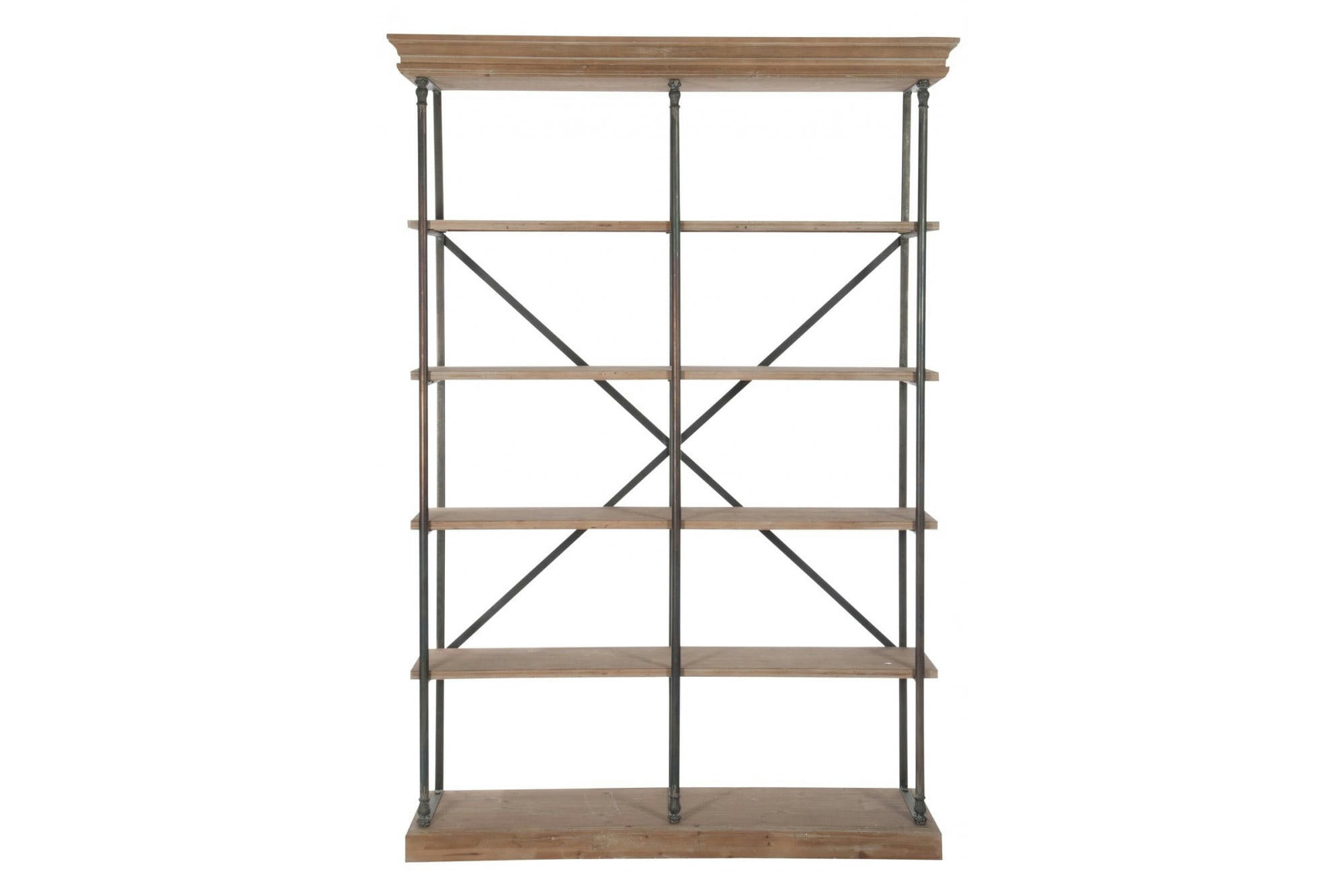 VERO - Bibliothèque double en finition bois métal industriel