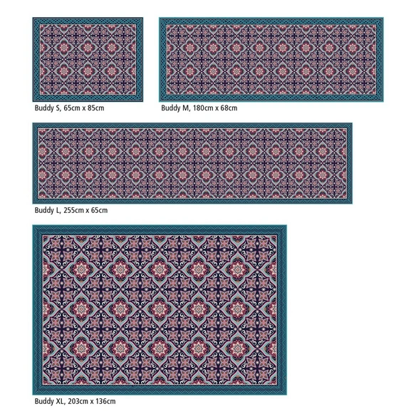 Vinyl Teppich »Orma«, BxL:65 cm x 85 cm, tuerkis|blau|rot