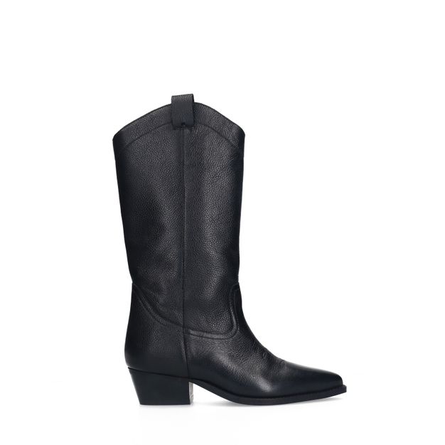 Zwarte leren cowboylaarzen