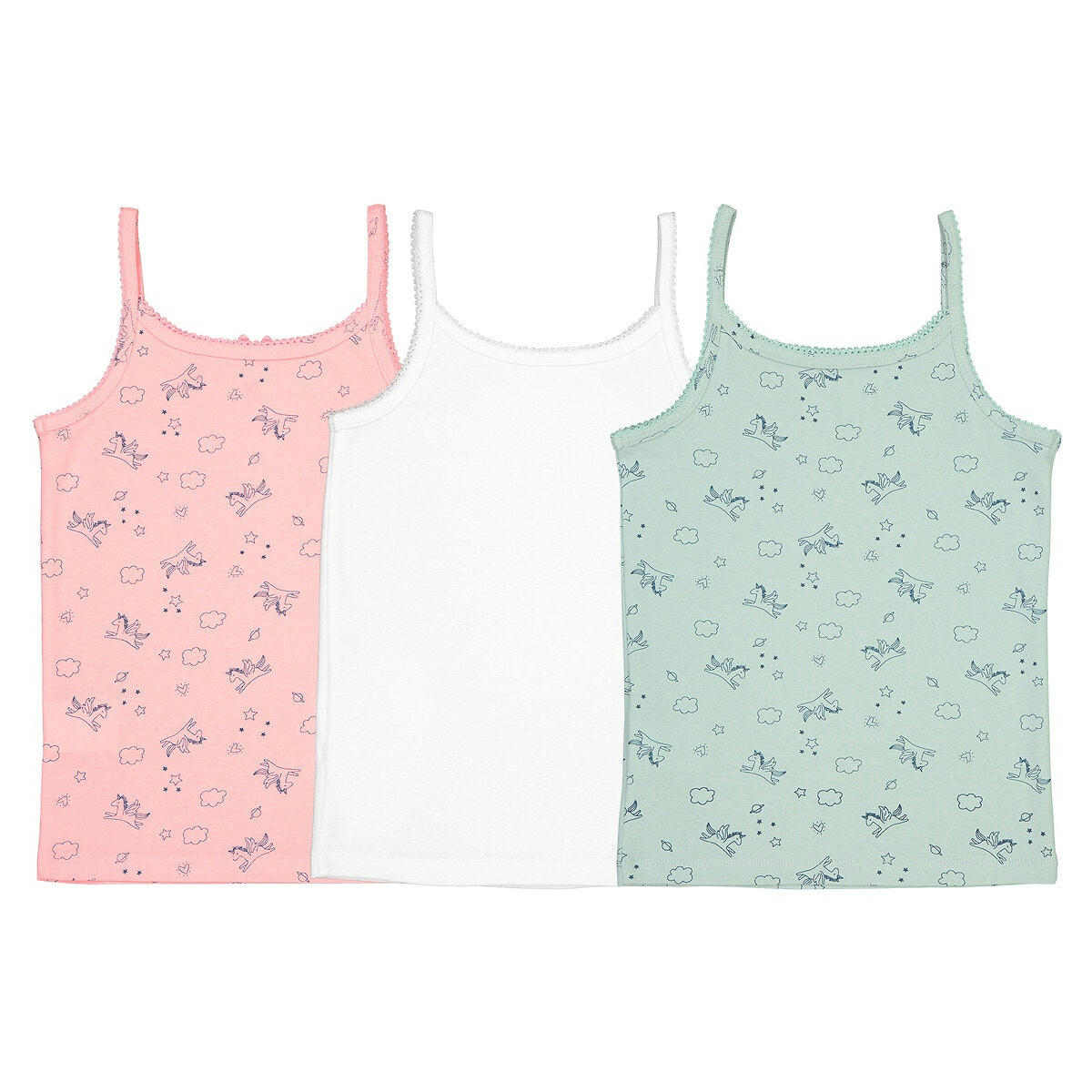 Lot de 3 débardeurs en coton licorne