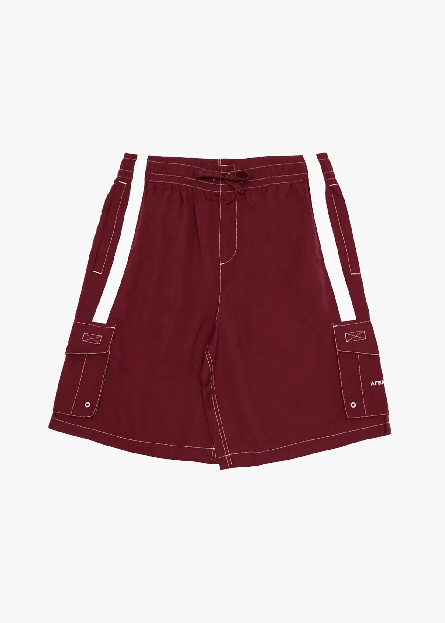 AFENDS Mens House Related - Cargo Swim Short 21 - Burgundy