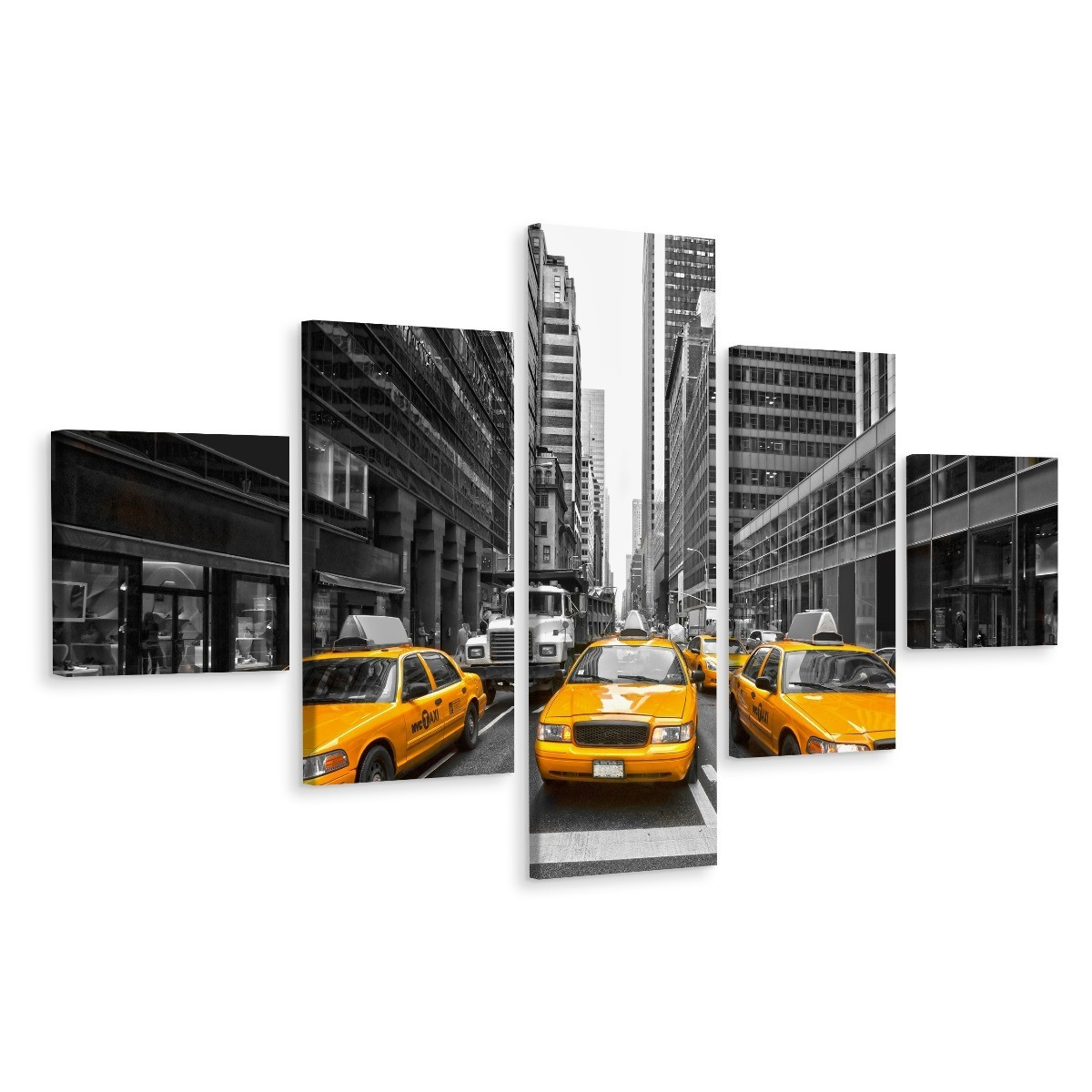 Obraz Wieloczęściowy Nowojorskie Ulice Taxi 3D 150x90cm