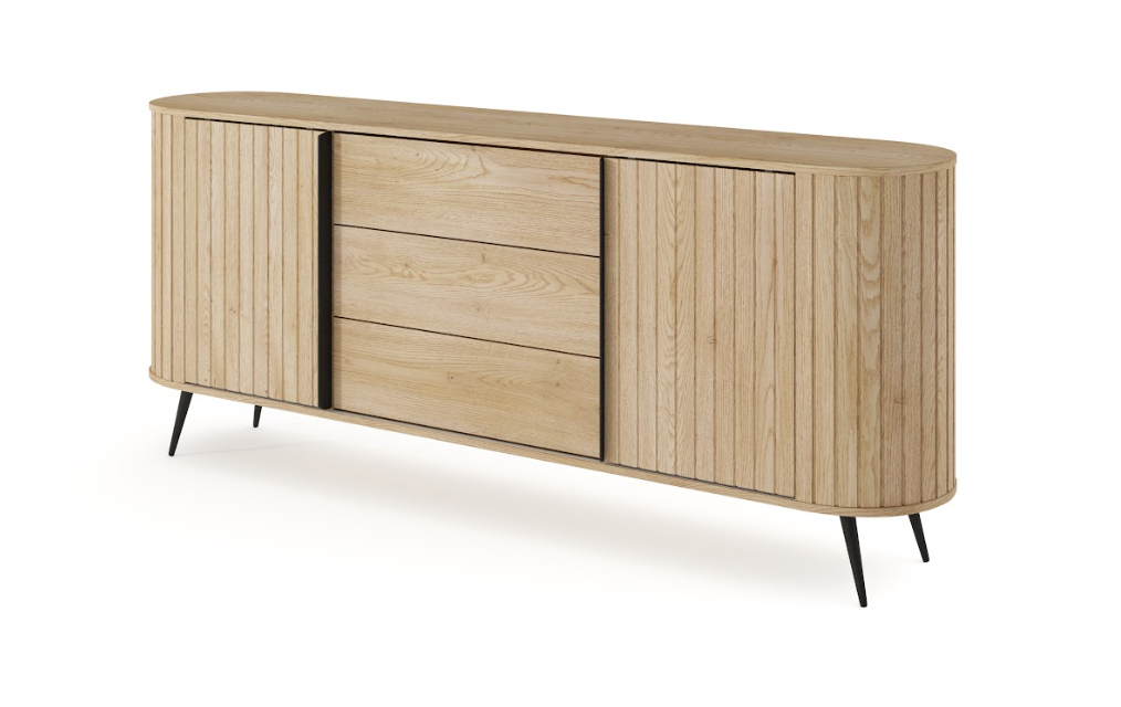Dąb Cremona Komoda 200cm Zaokrąglone boki Ls