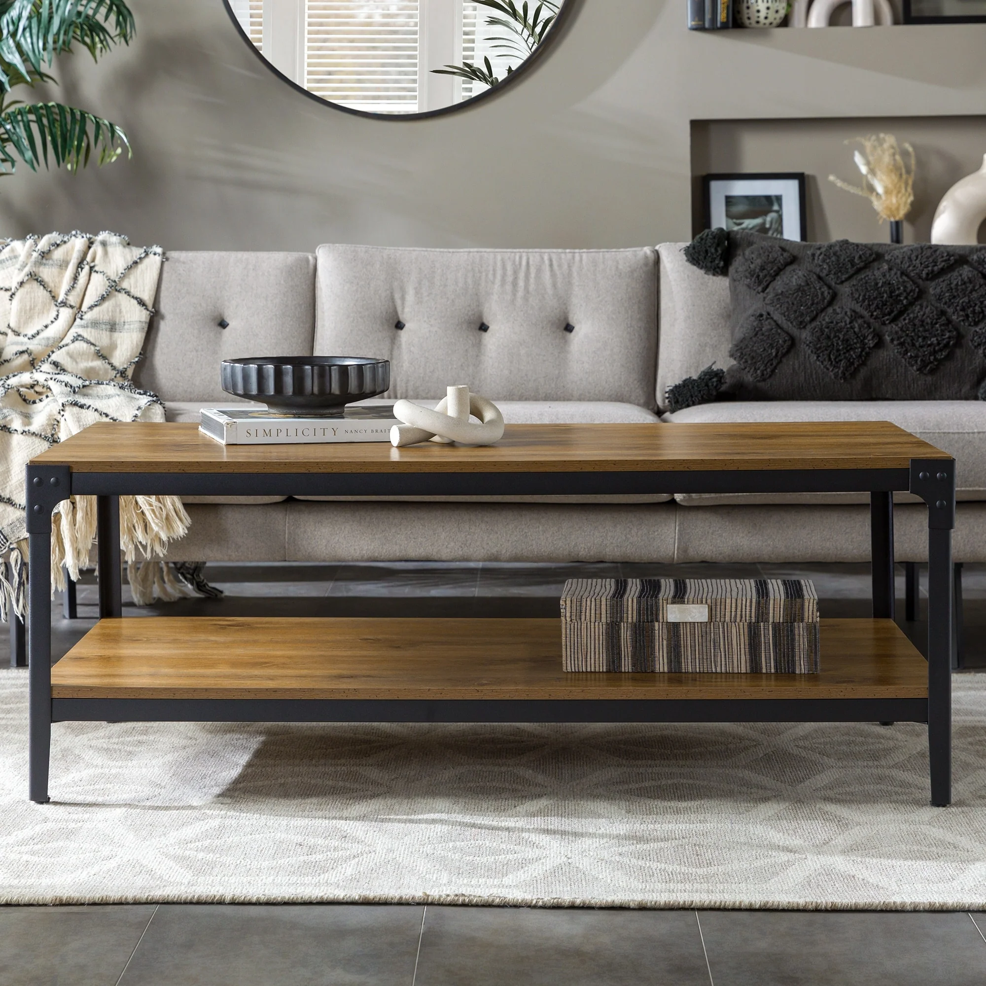 Middlebrook Designs Witten 46-inch Angle Iron Coffee Table - Barnwood