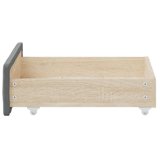 NNEVL Bed Drawers 2 pcs Dark Grey Engineered Wood and Fabric