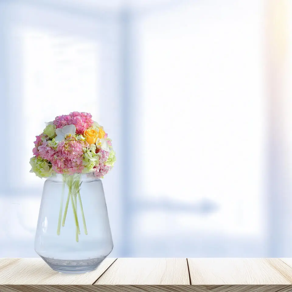 Hakbijl Glass Bloemenvaas Kiffa - transparant - glas - D23 x H27