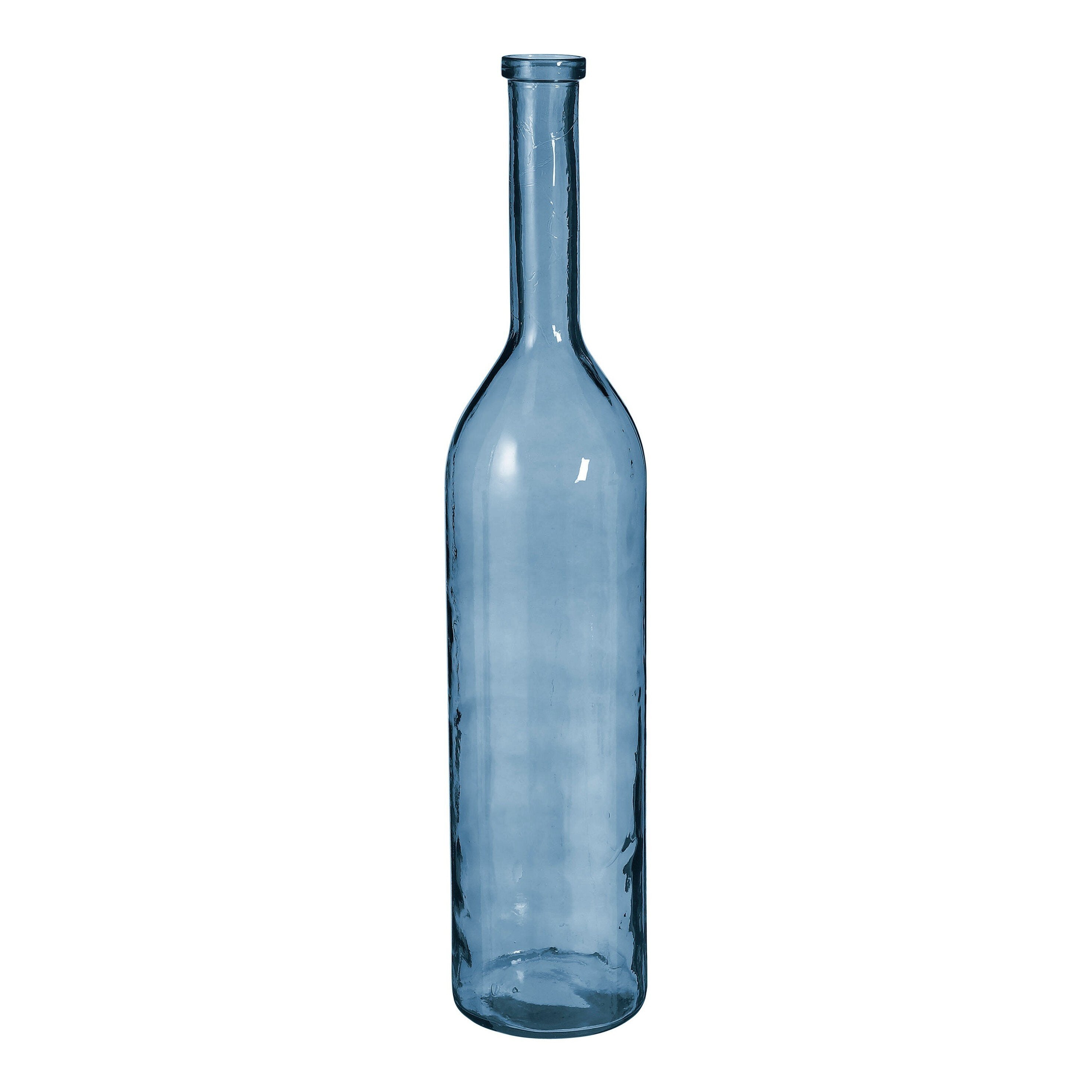 Mica Decorations Rioja Fles Vaas - H100 x Ø21 cm - Gerecycled Glas - Lichtblauw