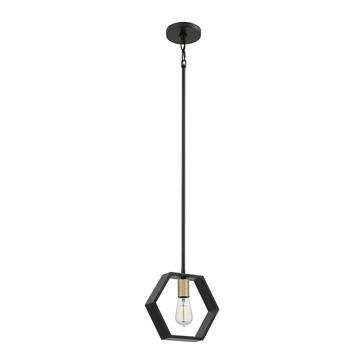 Lampa wisząca czarna Bismarck 1xE27x60W wym: 126,4x25,4x6 cm Quoizel