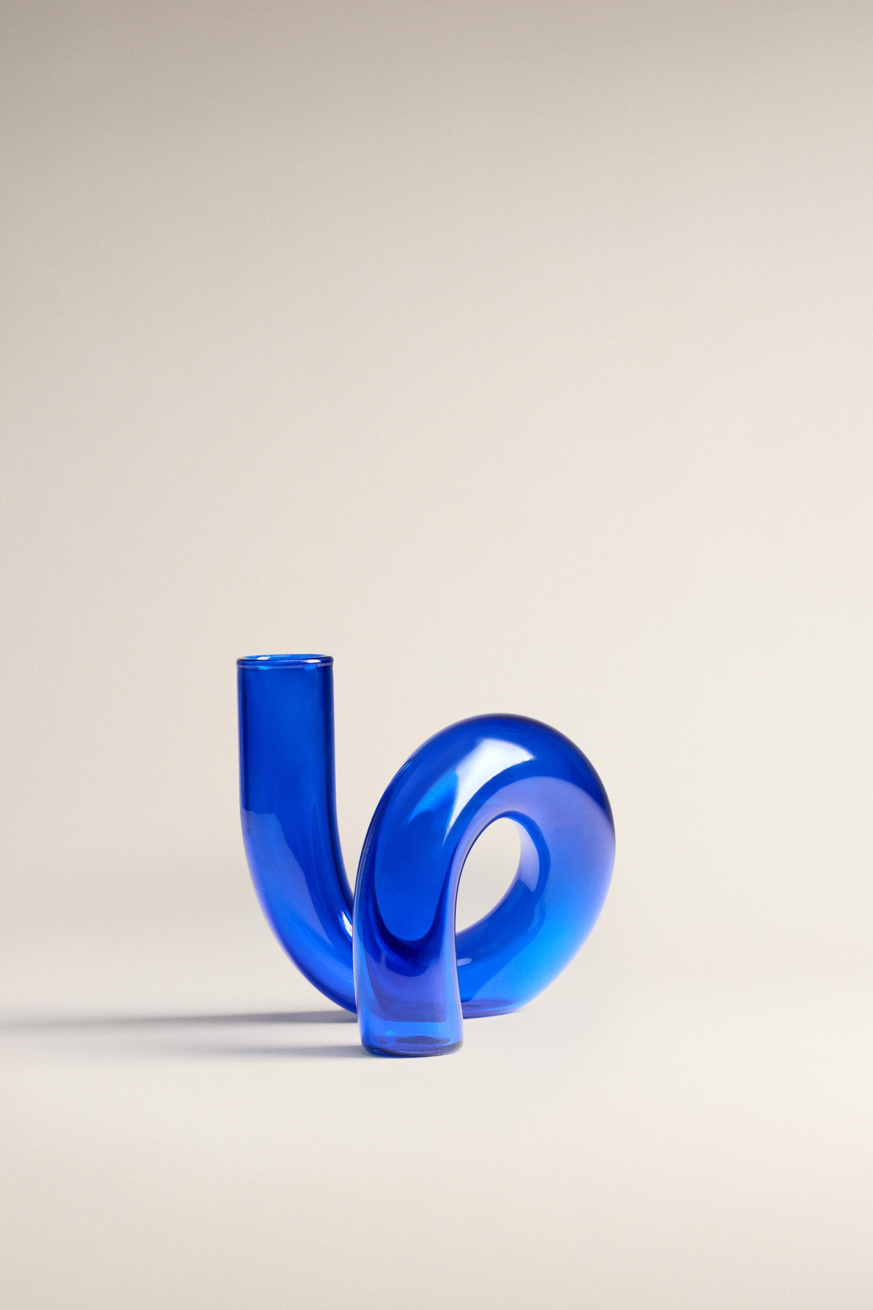 Jarrón borosilicato efecto rulo