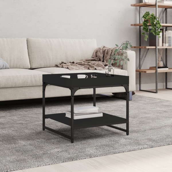 Stolik Kawowy Ława Stół Czarny 49.5x49.5x45 Do Salonu Do Pokoju