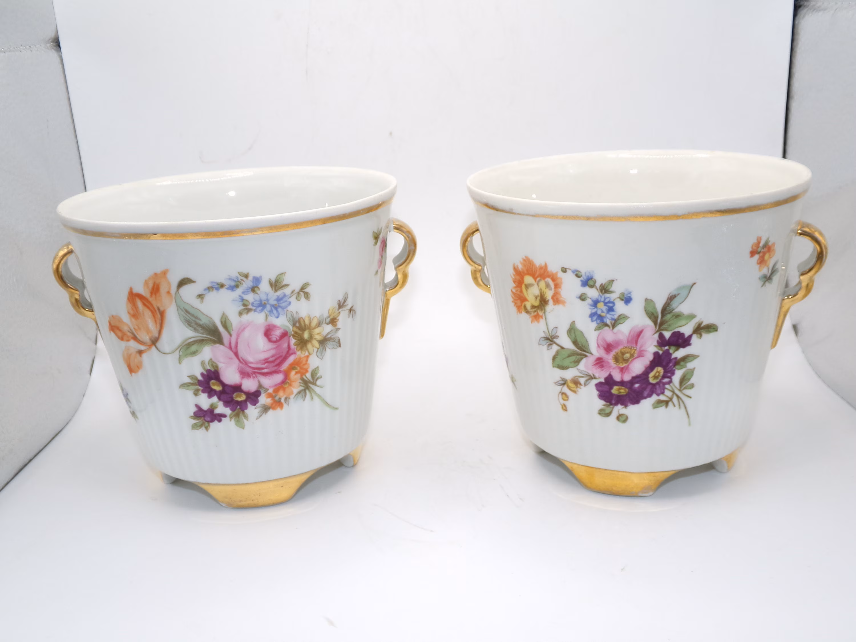 Vintage German Planters Pair by Freiberger Porzellan