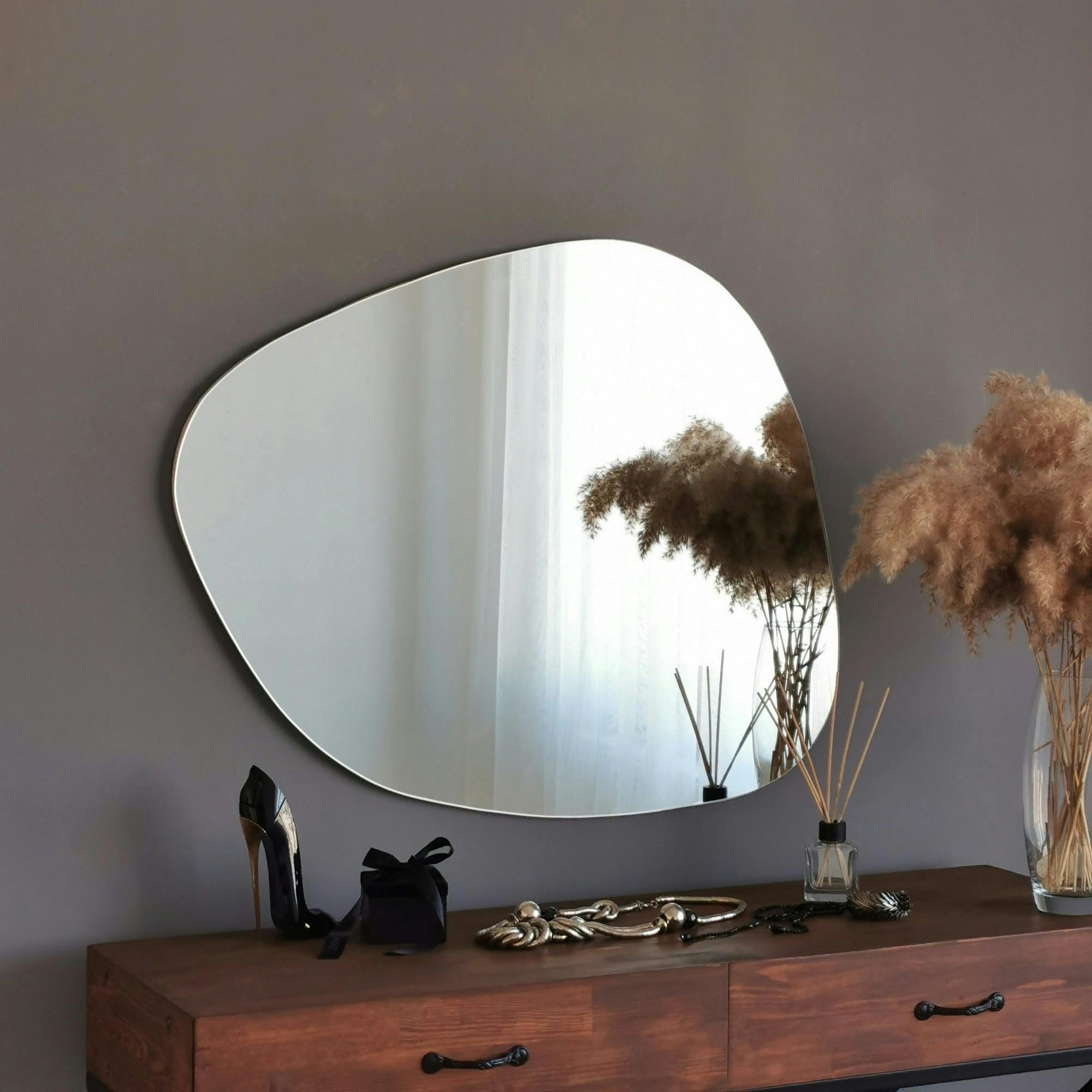Miroir mural organique forme galet 85 cm - style design CODY