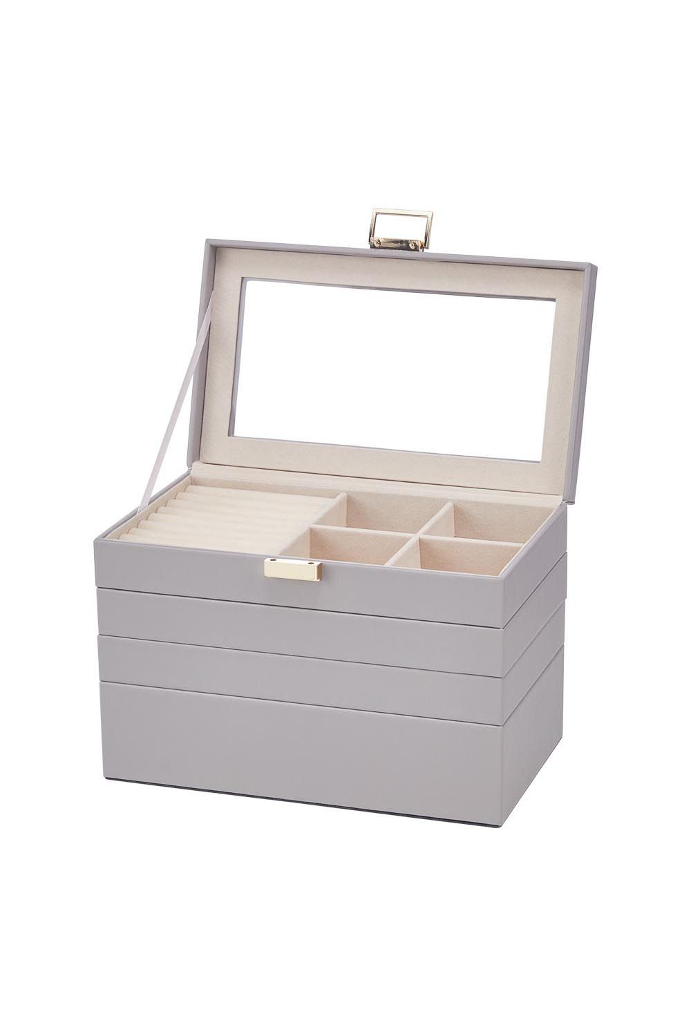 ExtraStar 4-Tier Jewellery Organizer Box with Clear Lid