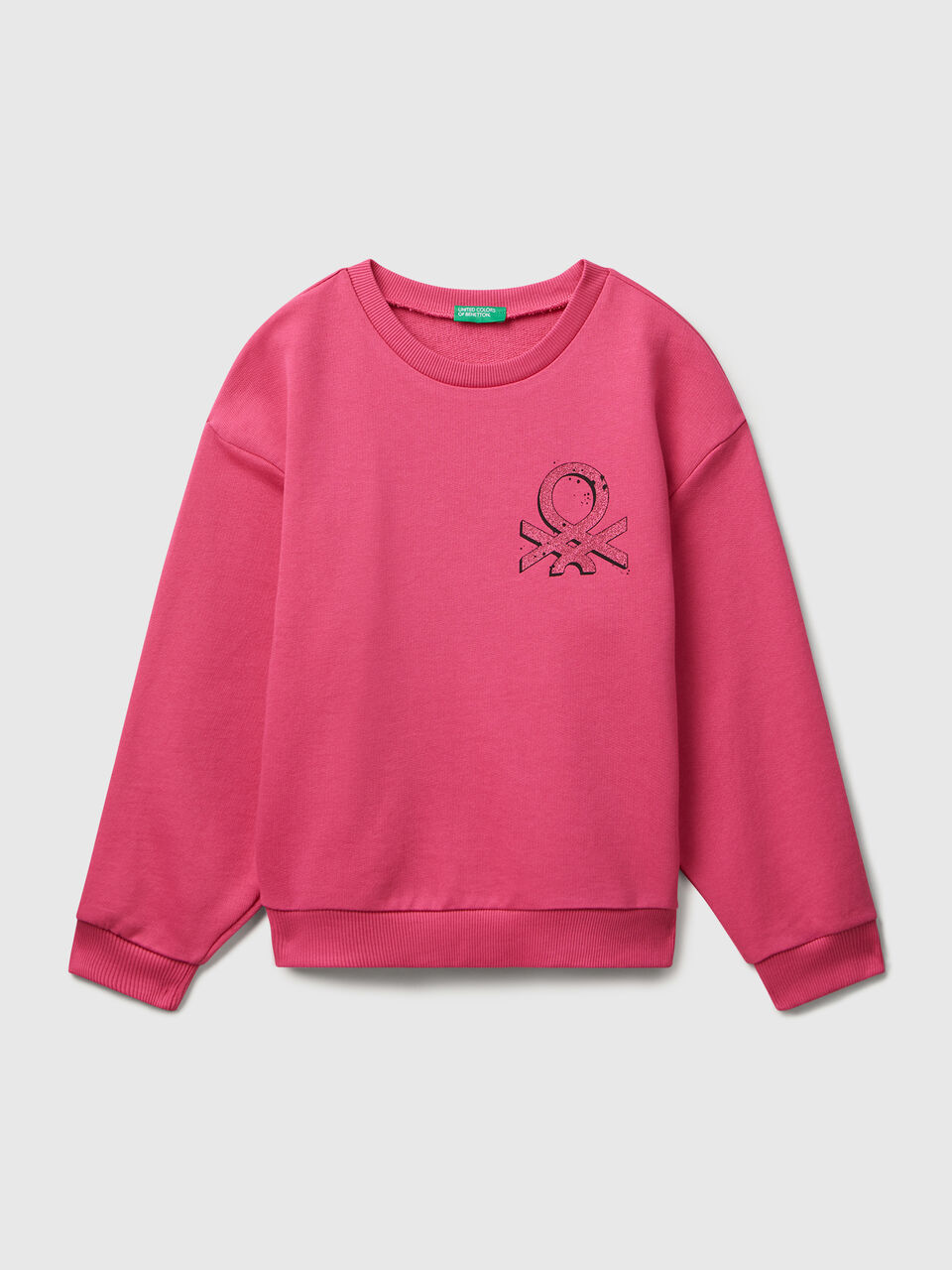Sweatshirt with glittery logo print