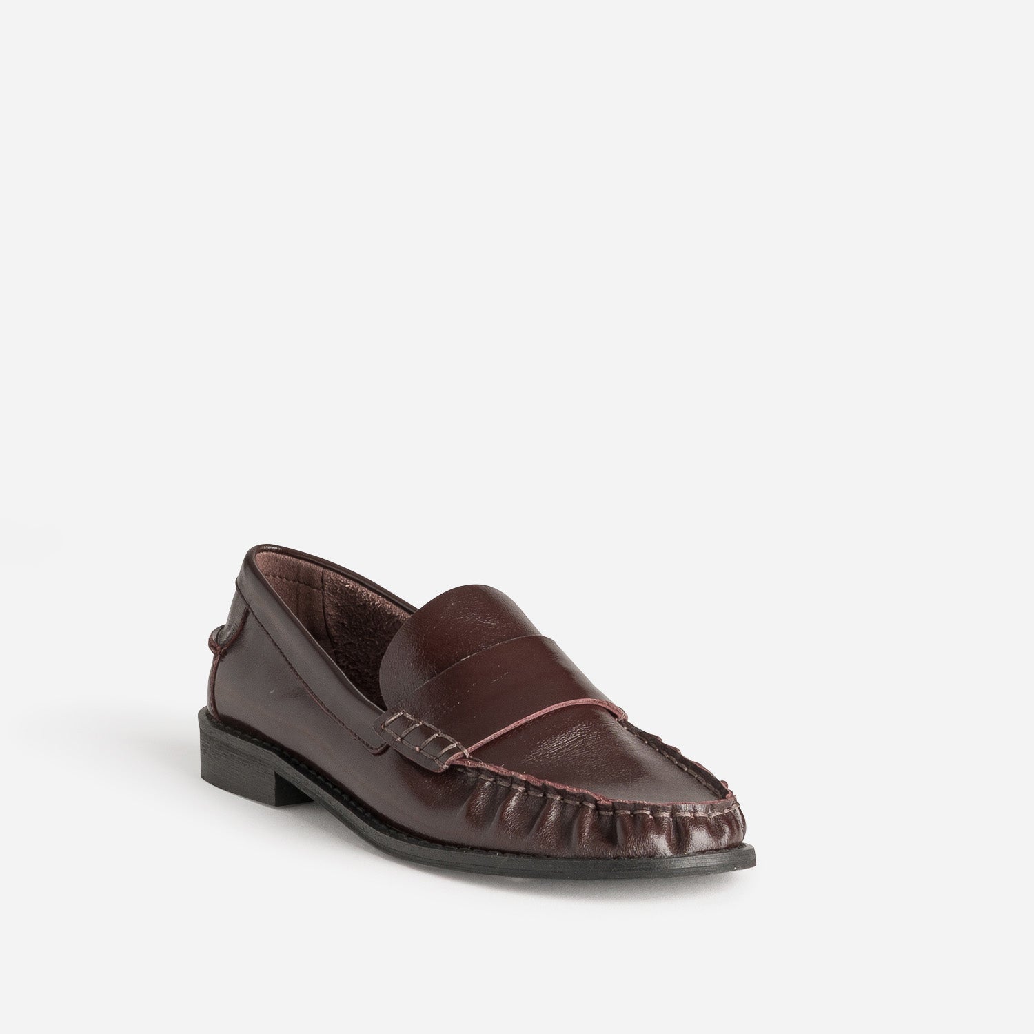 Mocassin bordeaux cuir souple