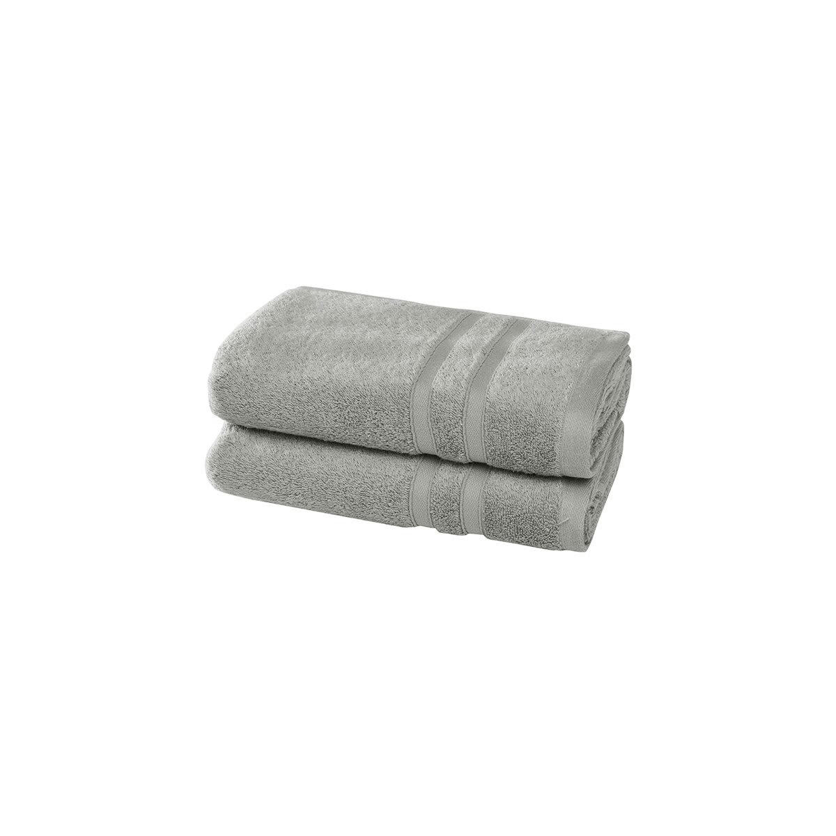 ORGANIKA - 2 serviettes en coton bio Gris Perle 50x100 cm