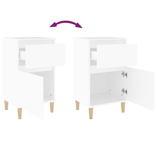 NNEVL Bedside Cabinet White 40x35x70 cm