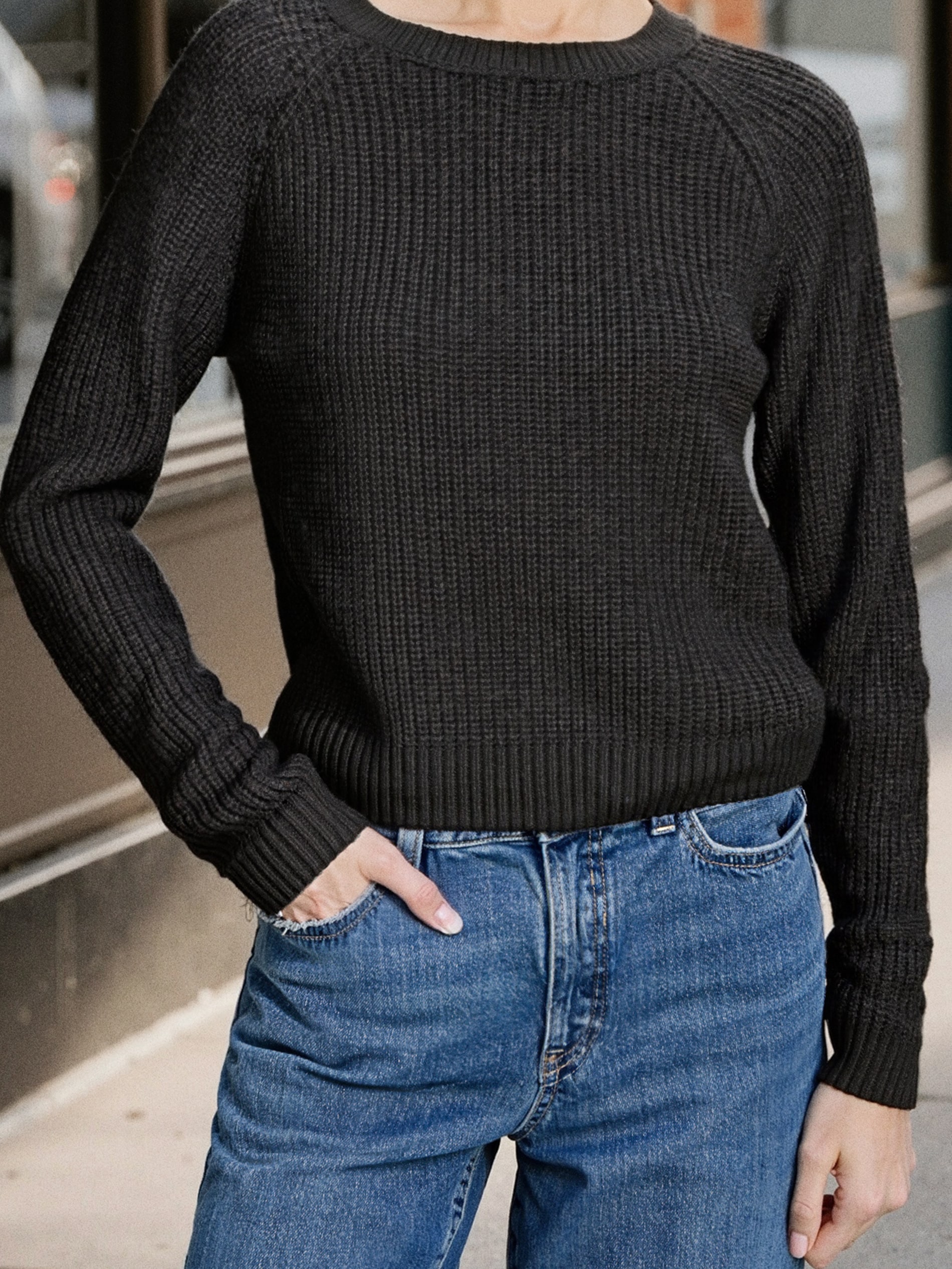 Basic sweter z długimi rękawami