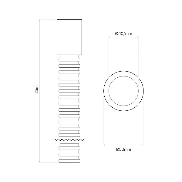 Gaine électrique enterrée FI50 mm 25 m EDO annelée double paroi avec tire fil et manchon 450 N bleue EDO