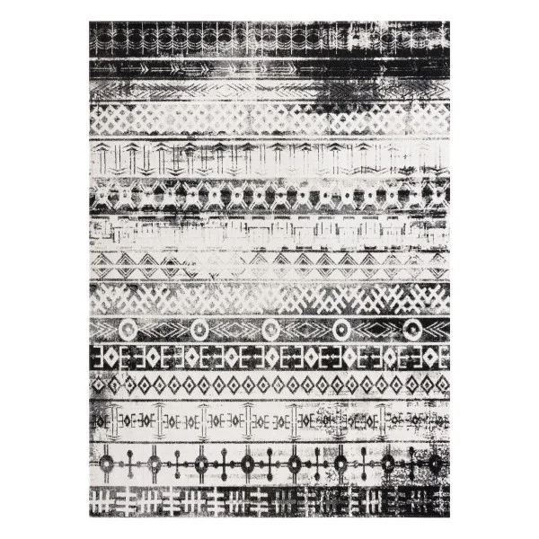 Dywan nowoczesny MUNDO E0592 etniczny outdoor beż / czarny 120x170 cm