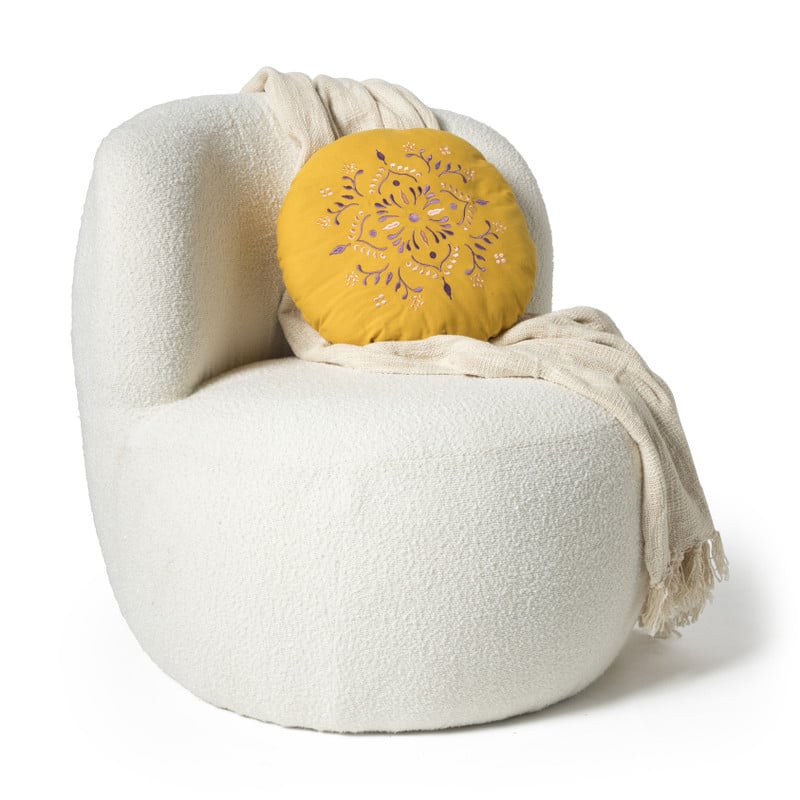 Teddy fauteuil - wit - &Oslash;73.5x71.5 cm