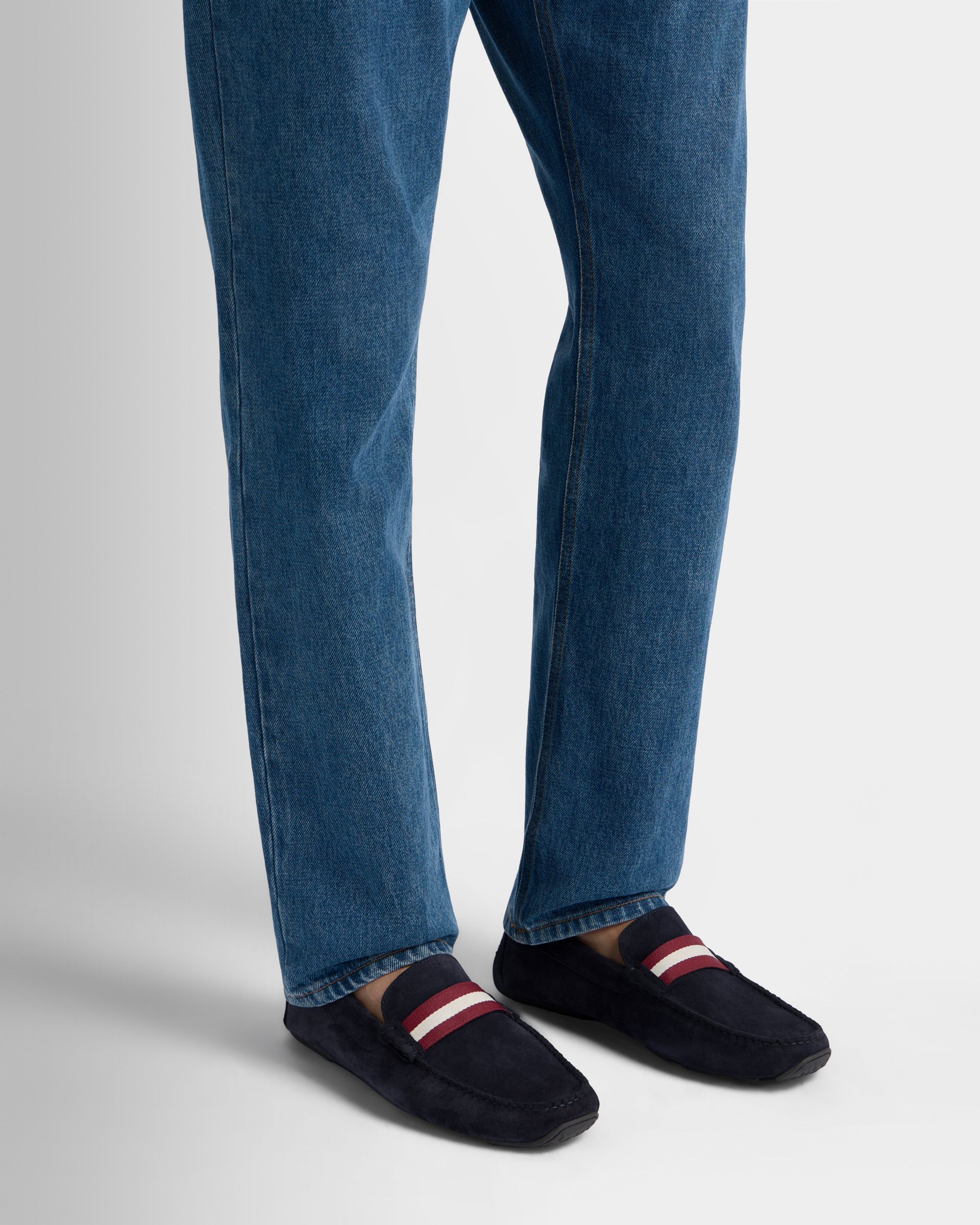 Pilot Driver aus Veloursleder in Navy Blue