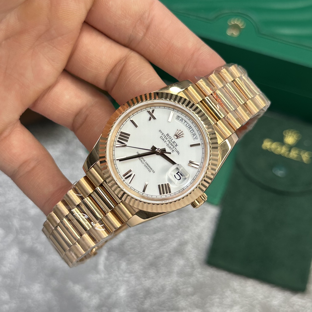 Rolex Day-Date 228235 RG Plated White Dial 40mm Super Clone