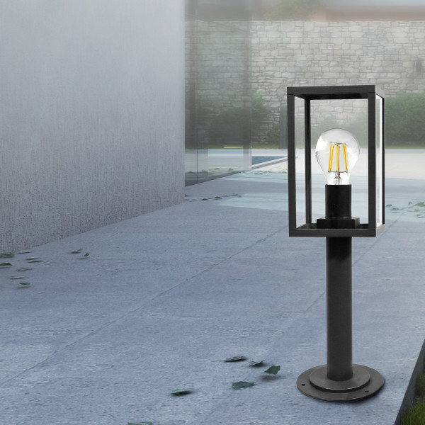 Lampa ogrodowa stojąca czarna MALMO wys:48 cm 1xE27x15W IP44 Polux
