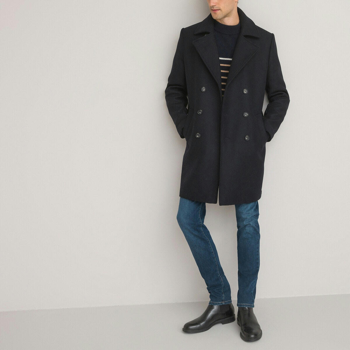 Manteau laine majoritaire, fabriqué en France