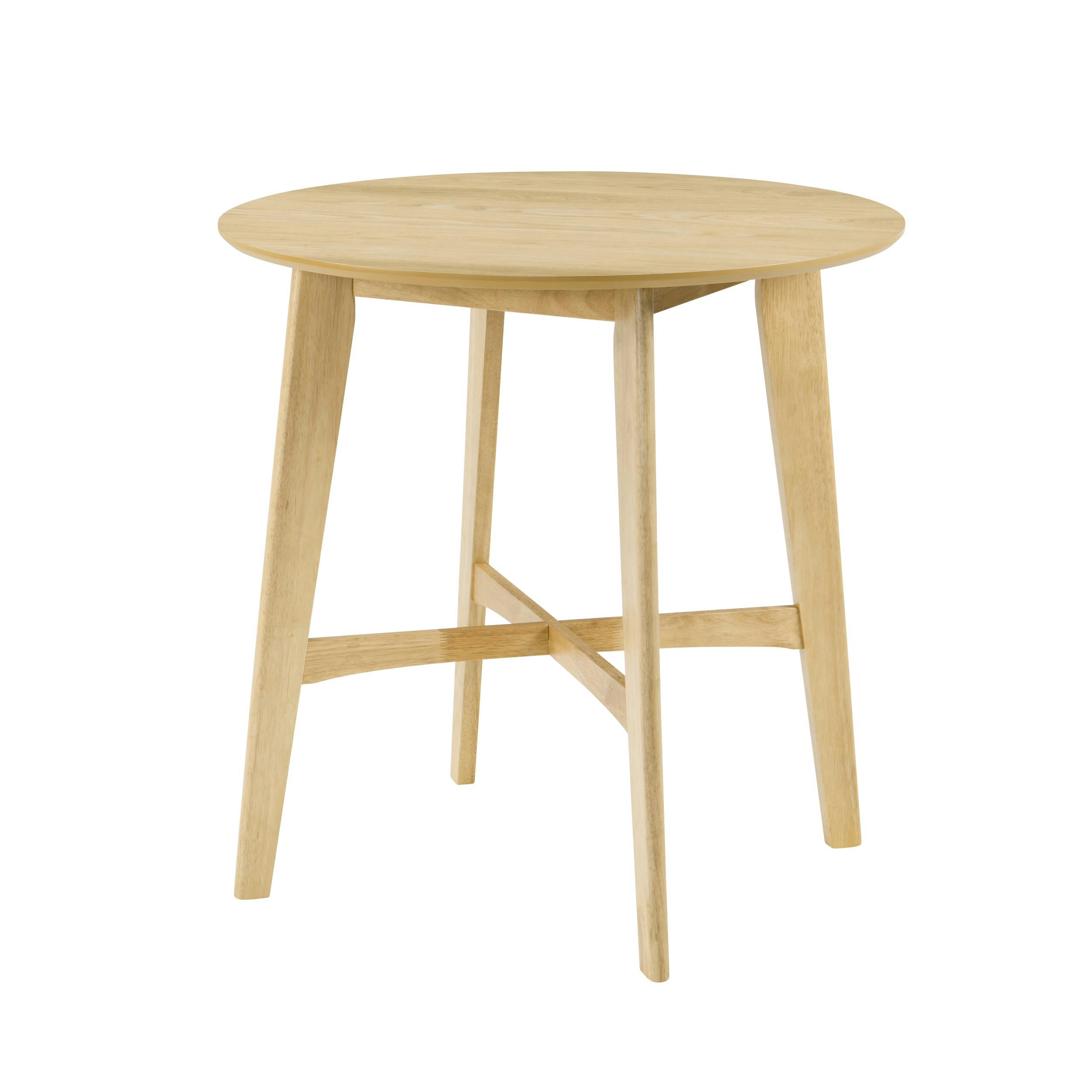 NOTO - Table de bar ronde Noto 4 personnes en bois clair naturel D90 cm