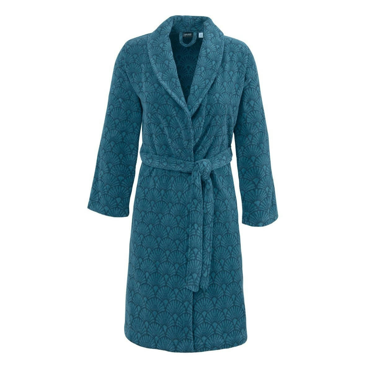 ALTA - Peignoir col chale velours milong  petrol XS