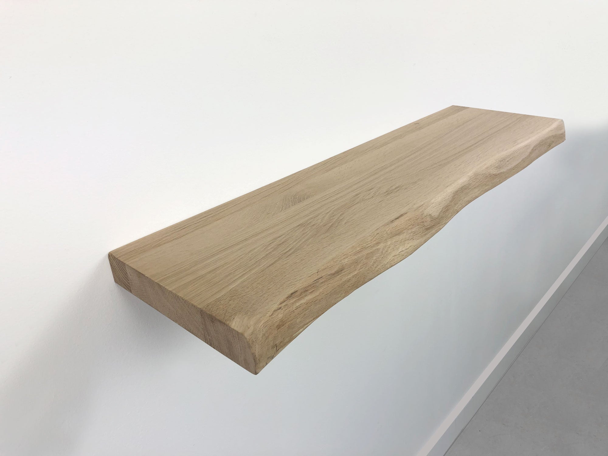 WOODBROTHERS zwevende wandplank eiken boomstam 100 x 20 cm