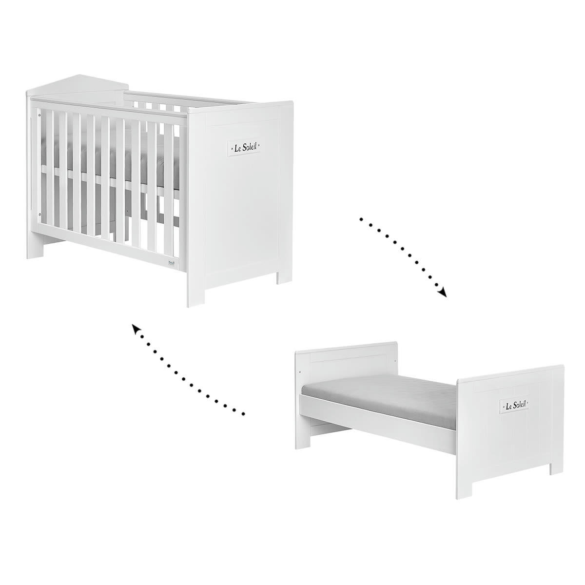MARSYLIA - Lit évolutif 70x140 blanc