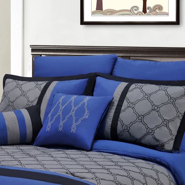 Superior Traditional Geometric Trellis 8-Piece Comforter Set