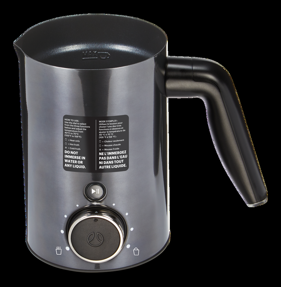 PADERNO Variable Temperature Electric Milk Frother, Non-Stick Interior, Black