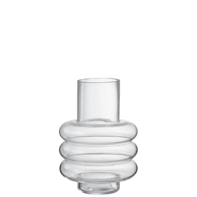 - Vase avec boudin en verre transparent 13x13x20 cm