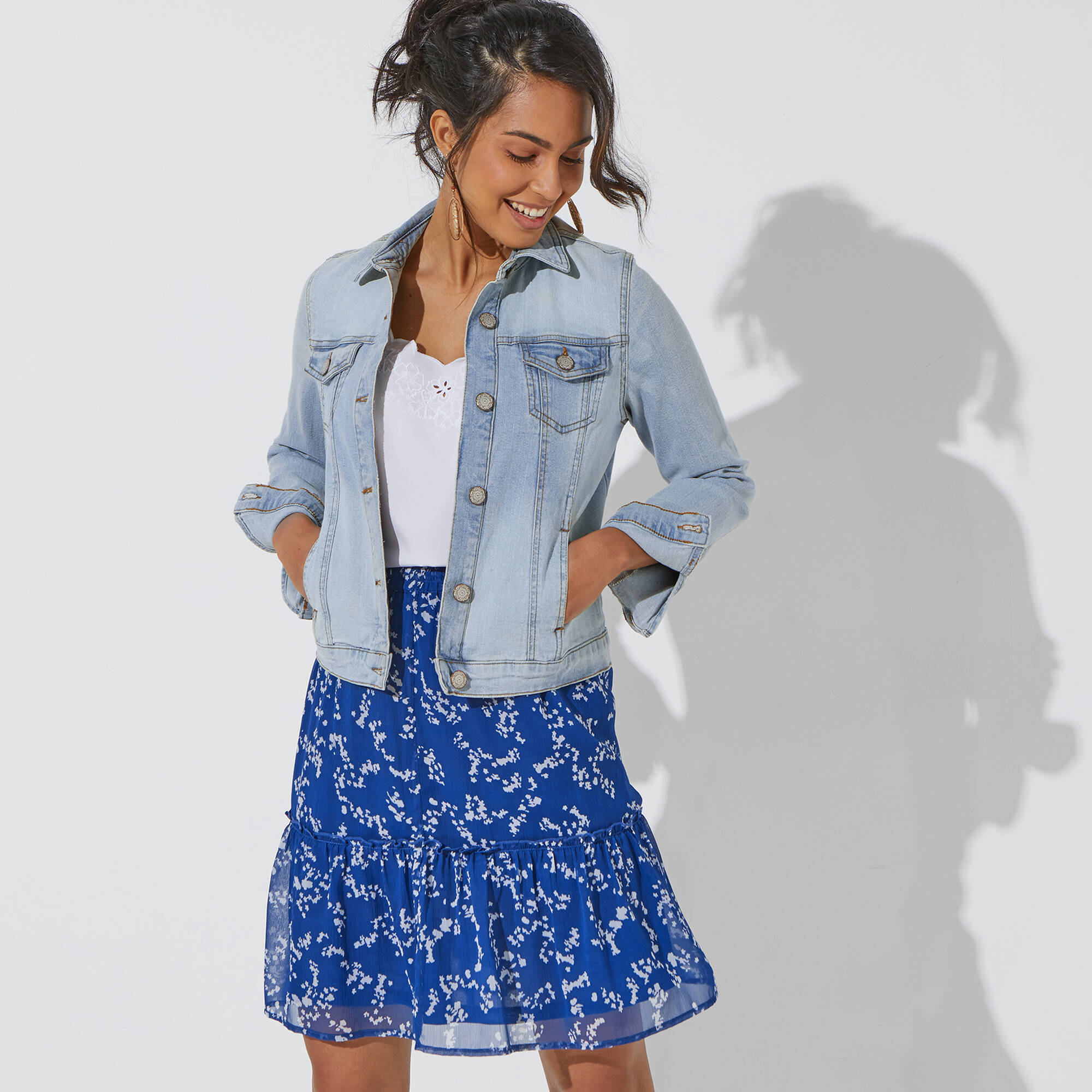 Veste boutonnée en jean
