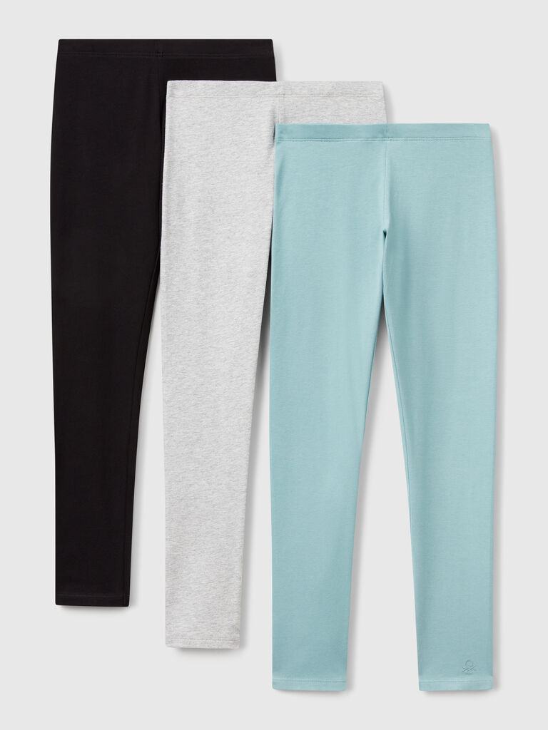 Three leggings in stretch cotton
