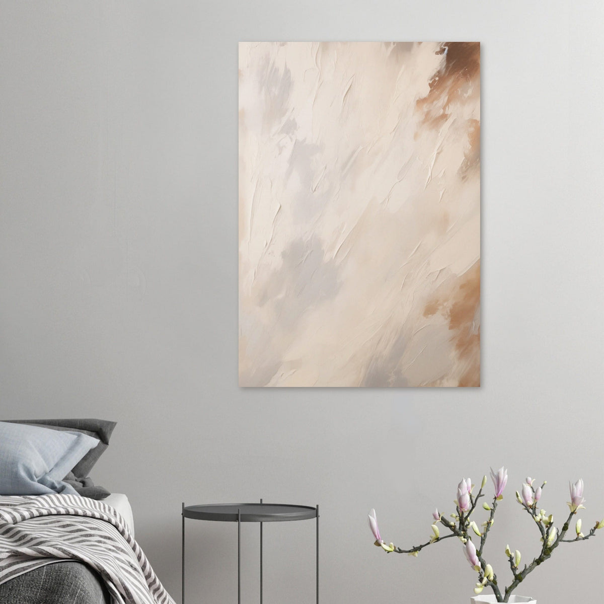 Artfulprints Poster Abstract - Skyfall 3  - 70x100 cm - Taupe