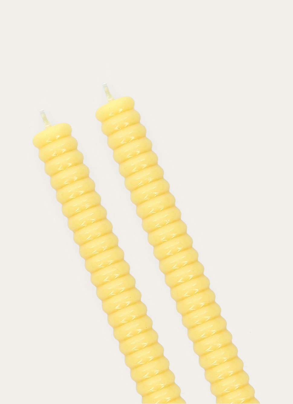 LOT DE 2 BOUGIES TORSADÉES JAUNE