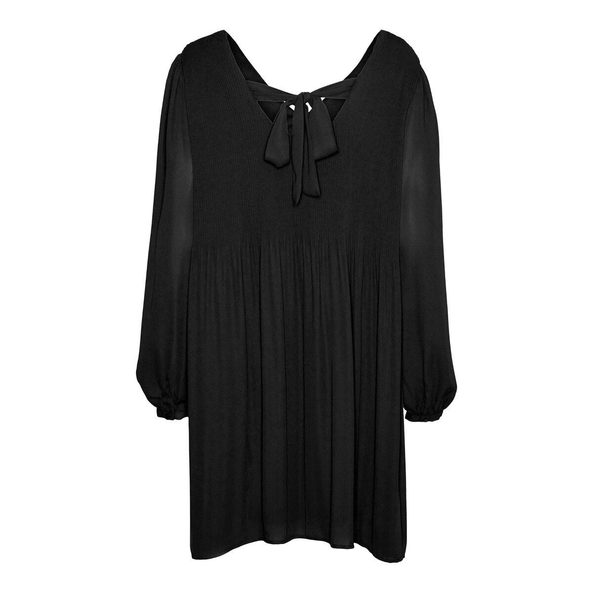Robe courte plissée, nouée dos
