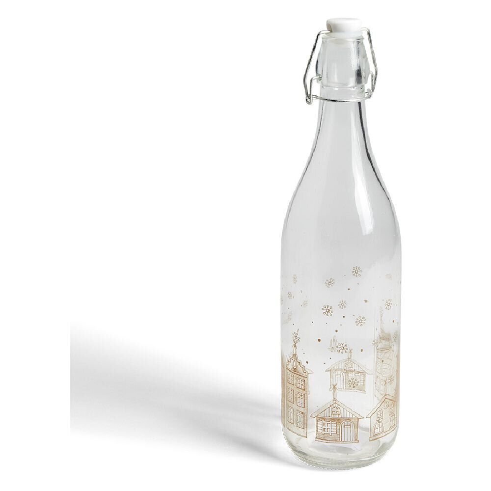 Bouteille verre officina 1L déco No&euml;l - 2 modèles