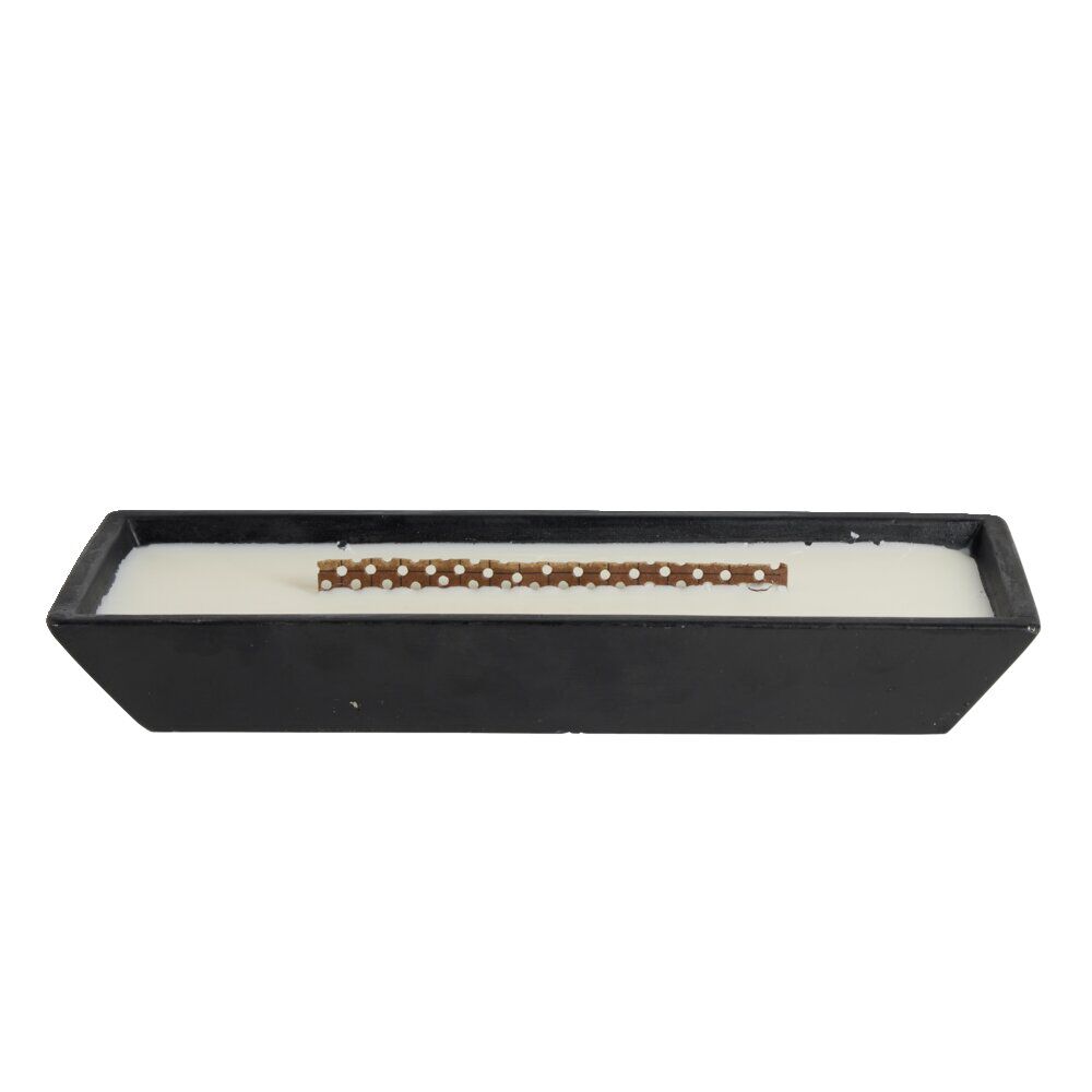 Bougie cire en céramique noir effet flamme cheminée 30,5x10,5xH4,5cm