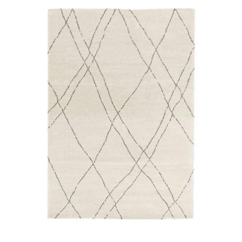 CALA - Tapis d'inspiration berbère ecru et noir 200x290 cm