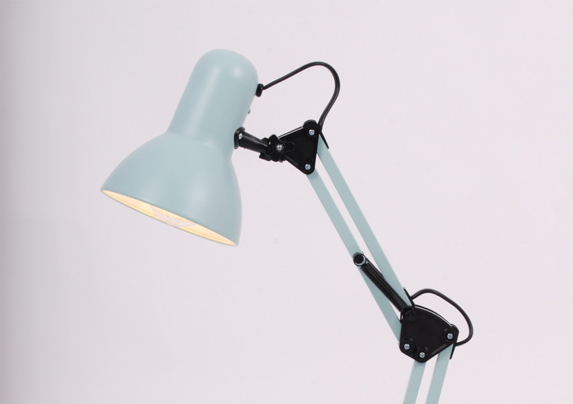 Lampka biurkowa kreślarska miętowo-czarna Cosmo 1xE27x60W wys:55cm Kaja