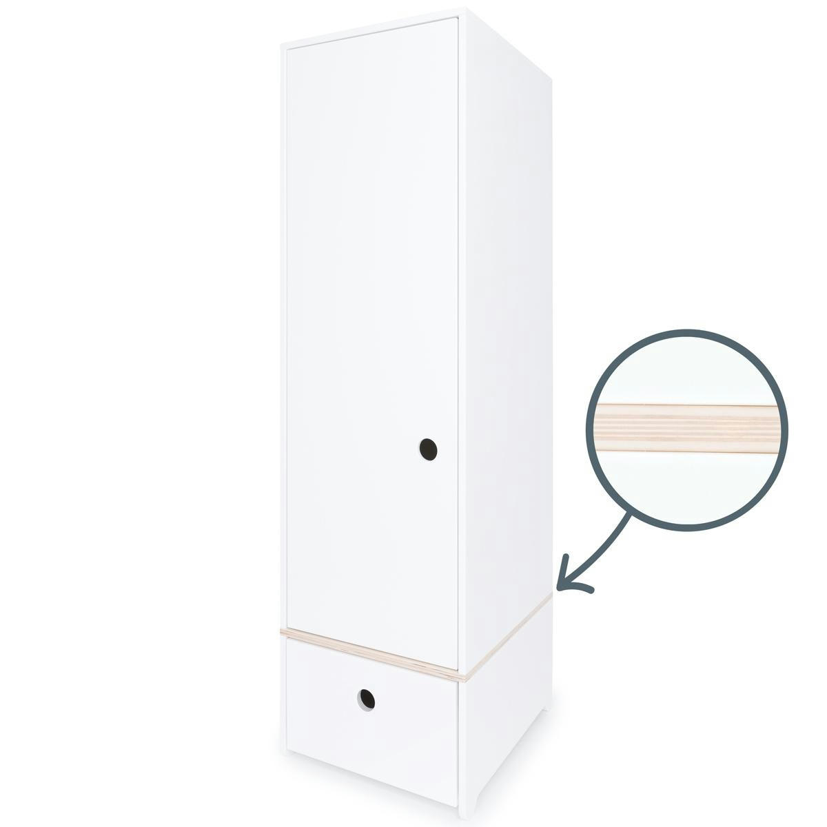 COLORFLEX - Armoire 1 porte façade tiroir blanc