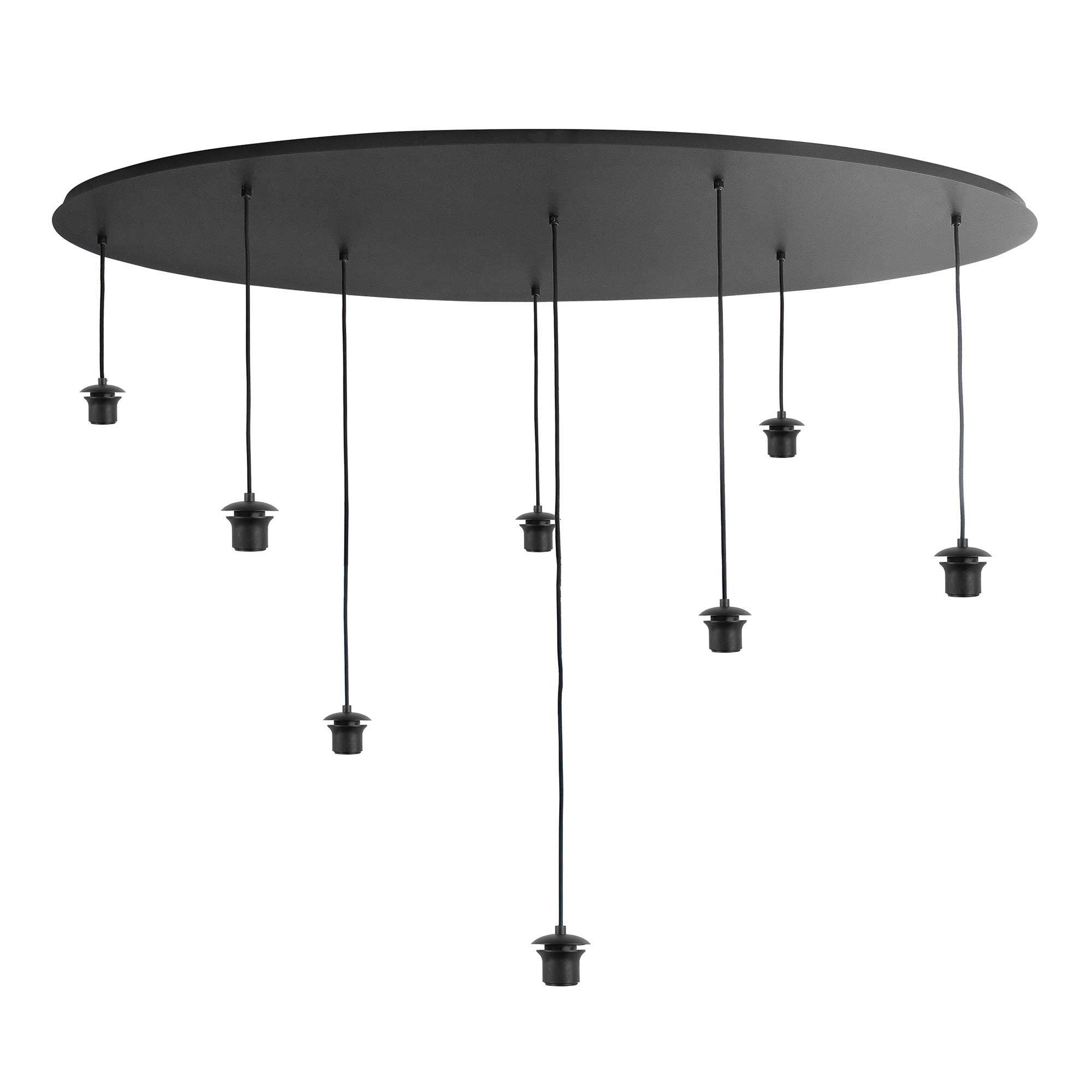 Highlight plafondplaat - 8 lichts - 140 x 130  cm - zwart