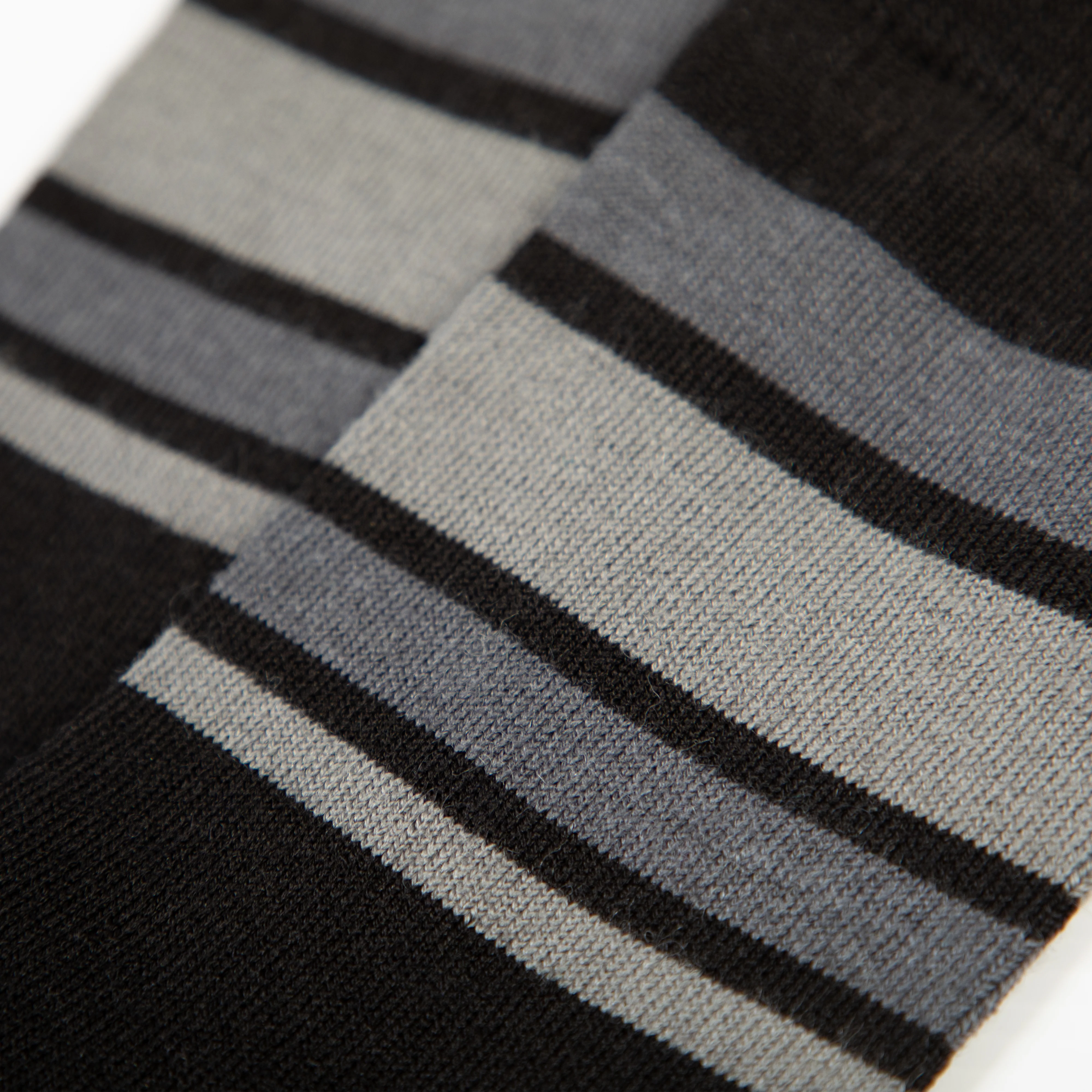 BaaBaa Merino Stripe Socks - Matt Black