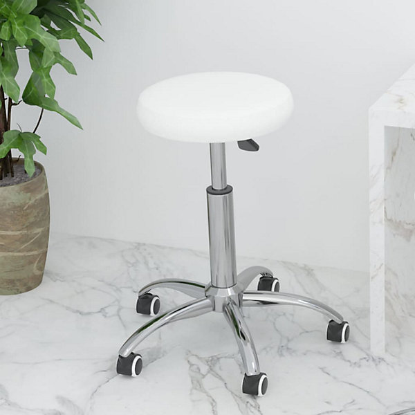 Chaise de bureau pivotante Blanc Similicuir vidaXL