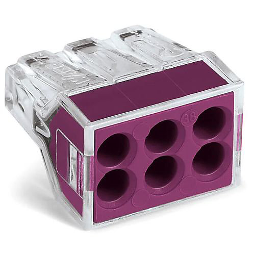 Bornes pour boîtes de dérivation H13,1mm avec boîtier transparent 06 conducteurs nouveau modèle boîte de 50 - WAGO - 773-106